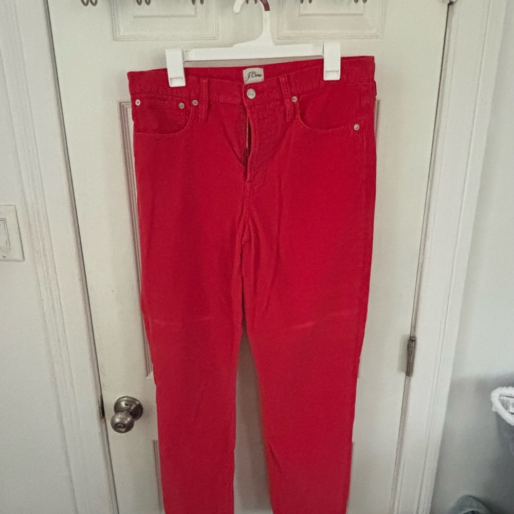 J. Crew Women's Straight Leg Corduroys in Bold Red